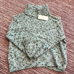 NWT Turquoise Turtleneck Cowl Sweater